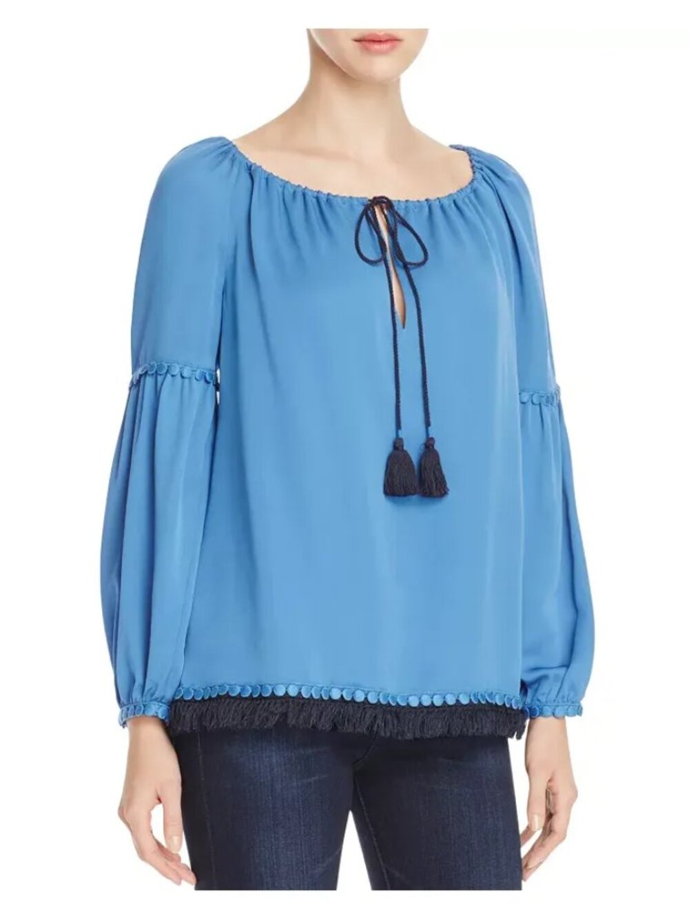 Tory Burch Sylvie Silk Peasant Blouse, Size 10